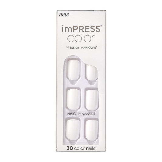 KISS imPRESS Color Press-On Manicure, Gel Nail Kit, PureFit Technology, Short Length,