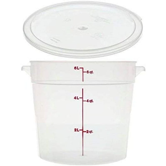 Cambro RFS6PP190 Camwear 6-Quart Round Food Storage Container with Lid